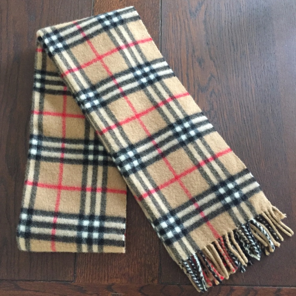 Authentic Burberry Plaid 100% Cashmere Scarf